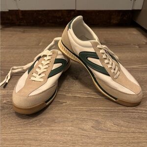Tretorn Beige and Green Women's Sneakers